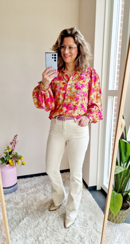 Blouse alyssa fuchsia green 2