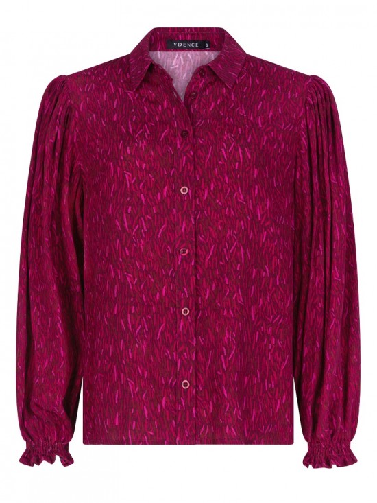 Blouse alyssa magenta print front