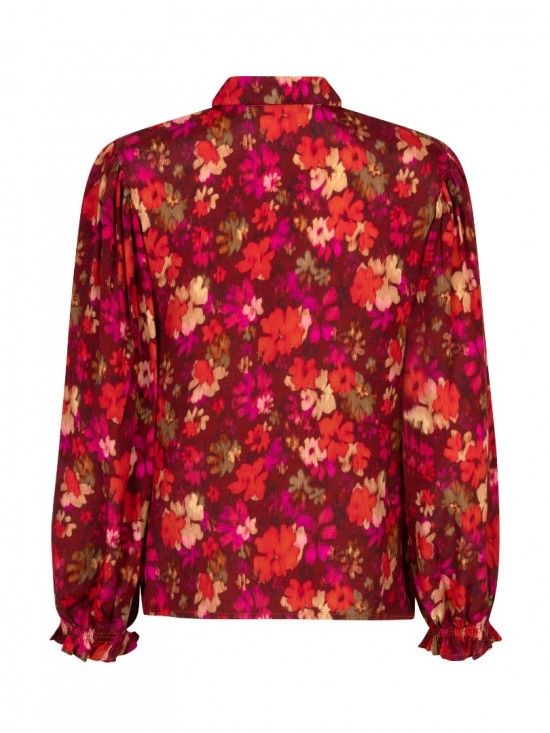 Blouse alyssa multi flower backweb white