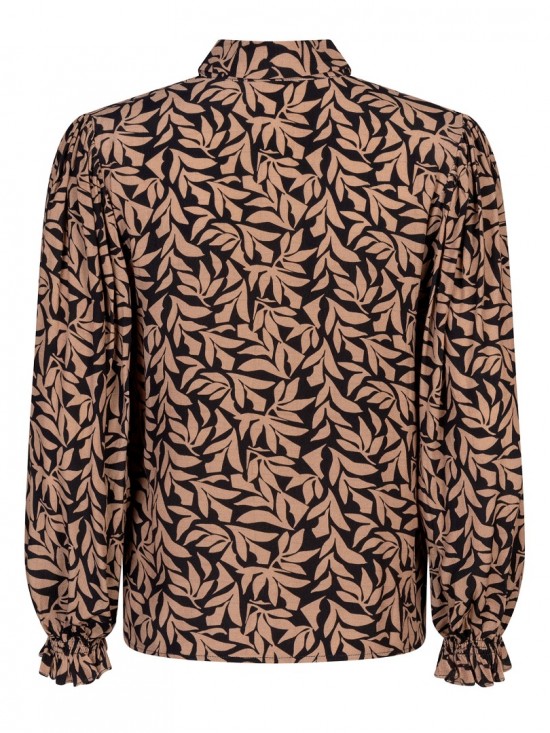 Blouse alyssa taupe leaves back