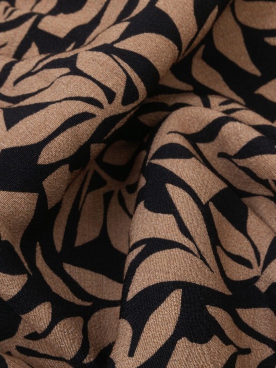 Blouse alyssa taupe leaves detail