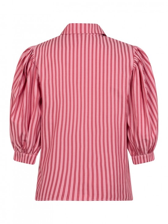 Blouse annie pink dark red back web