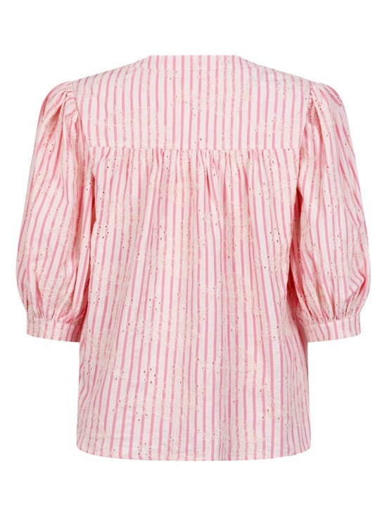 Blouse belinda pink stripe back web
