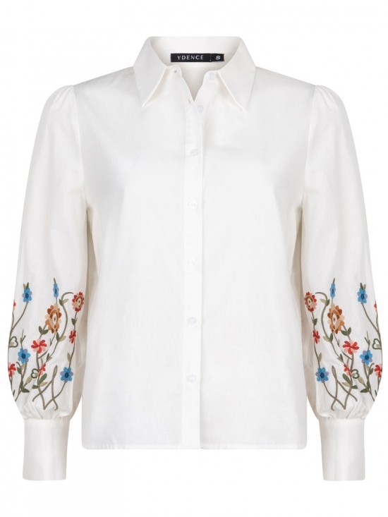 Blouse blossom white red blue front