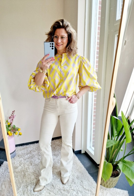 Blouse lovelys yellow purple 2 0