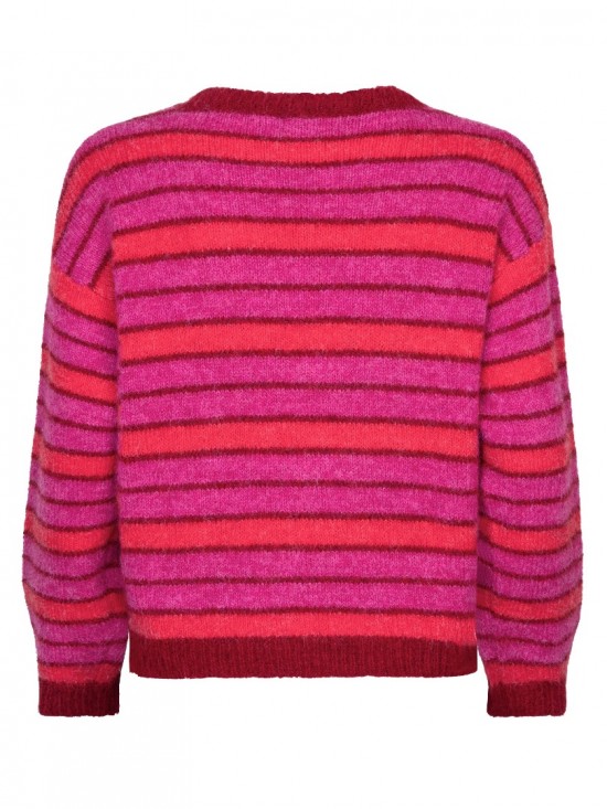 Cardigan ginny fuchsia red backweb white