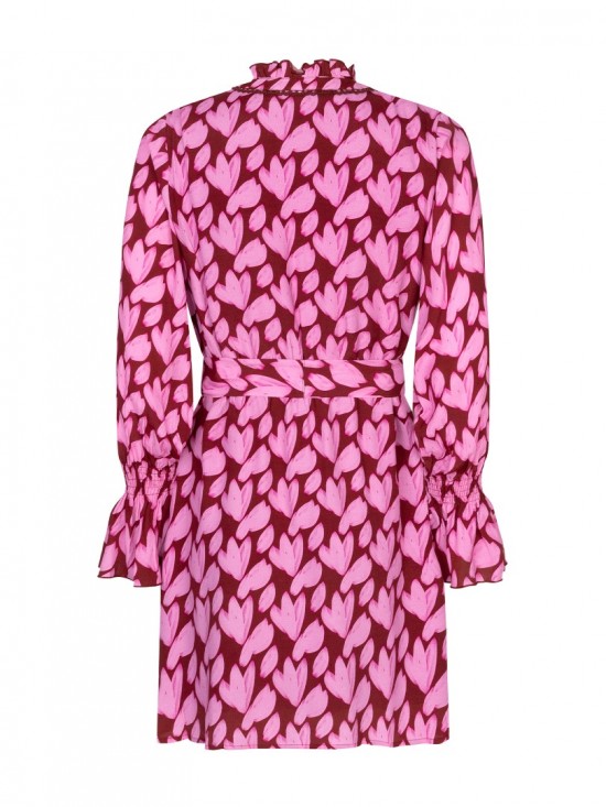 Dress didi pink flower backweb white