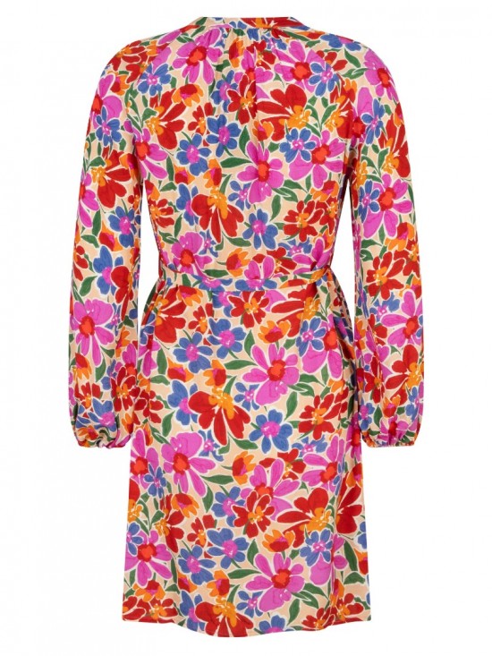 Dress loa purple blue flower back