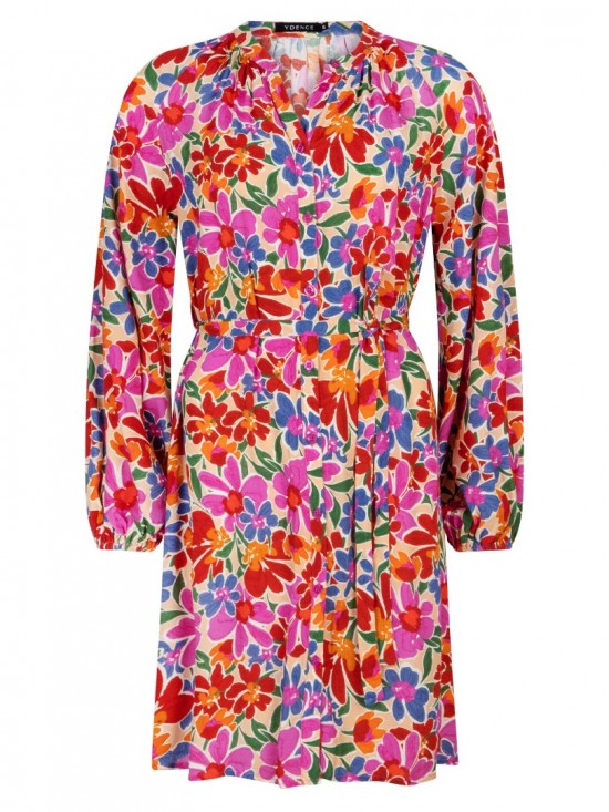 Dress loa purple blue flower front