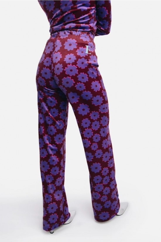 Ellastiek fluwelen broek nina model back