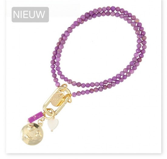 Fushi schakel halfedelsteen lila