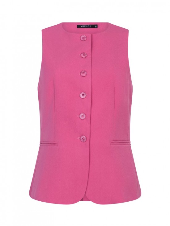 Gilet fabienne berry pink frontwhite background