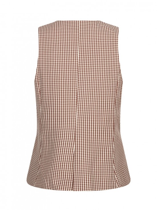 Gilet jette brown check backwhite background