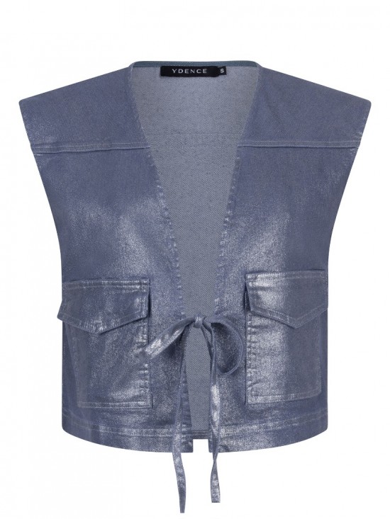 Gilet nico denim blue front