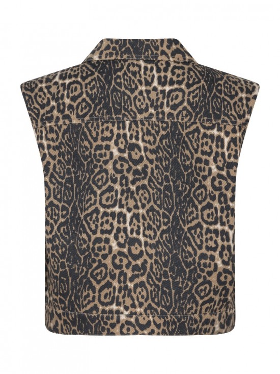 Gilet tara leopard backwhite background