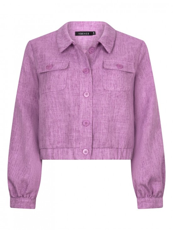 Jacket jinte purple melange frontwhite background