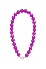 Ketting met grote kralen en frontsluiting 15mm violet