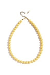 Ketting met medium kralen 10mm geel