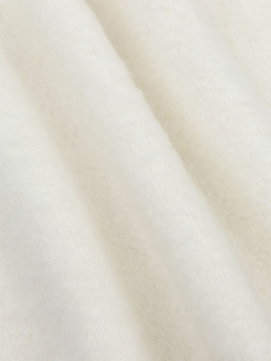 Knitted sweater bunny off white detailwhite background