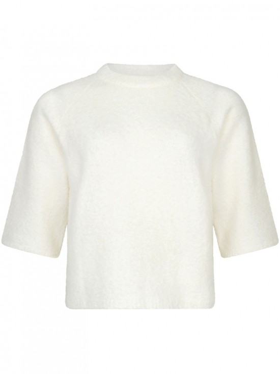 Knitted sweater bunny off white frontwhite background