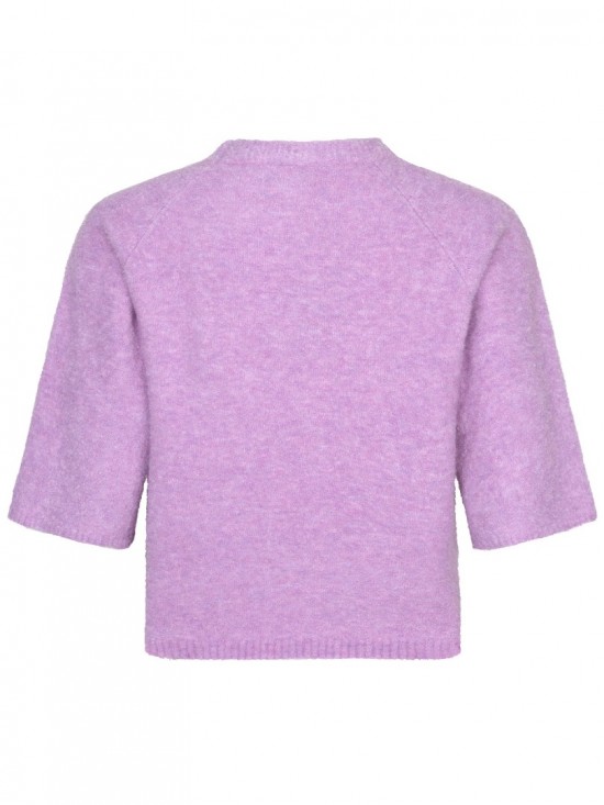 Knitted sweater bunny violet backwhite background