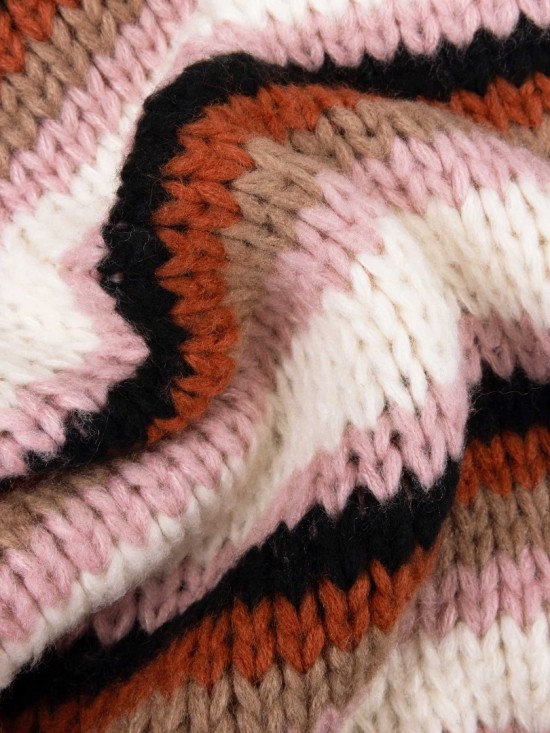 Knitted sweater meggie black camel ecru detail 1