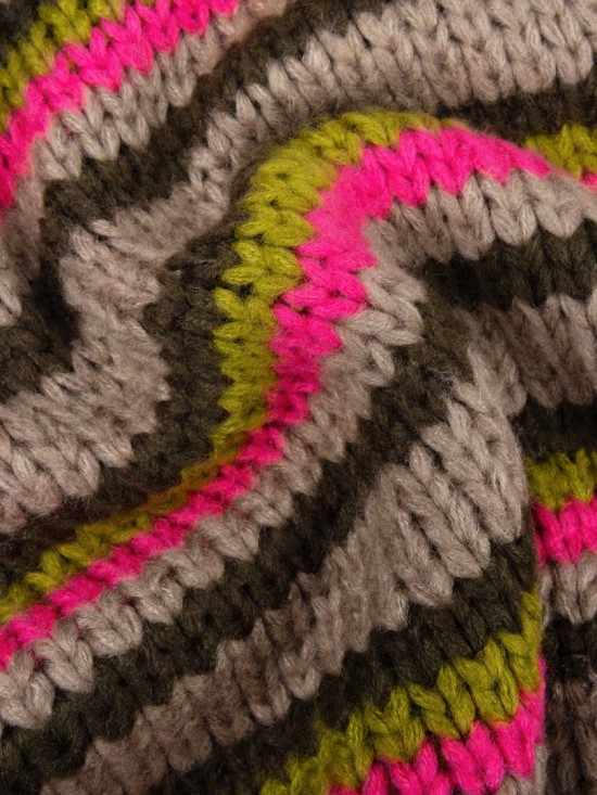 Knitted sweater meggie olive fuchsia warm grey detail 0