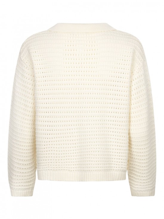 Knitted top clara ecru backwhite background