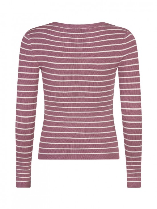 Knitted top devina mauve ecru backweb white