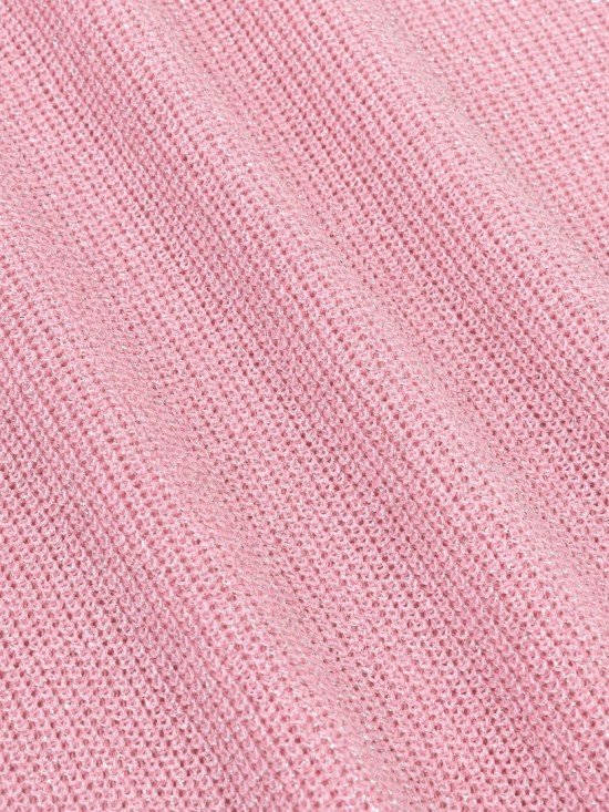 Knitted top lux pink detailwhite lr