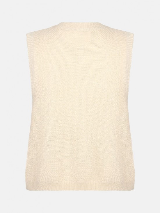 Knitted top mona ecru backwhite lr