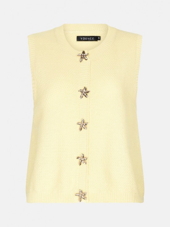 Knitted top mona soft yellow frontwhite lr