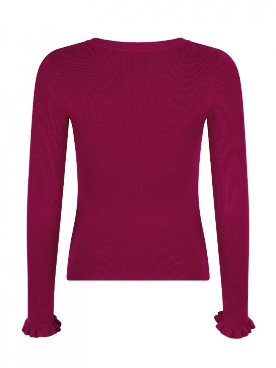 Knitted top shirley fuchsia purple backweb white