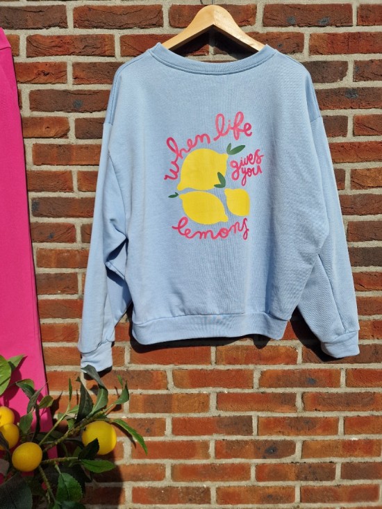 Lemon sweater lichtblauw back