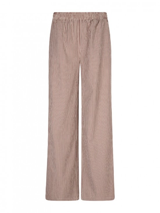 Pants celeste brown check frontwhite background