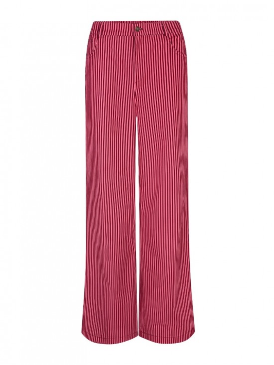 Pants djamilla coral pink burgundy frontwhite background