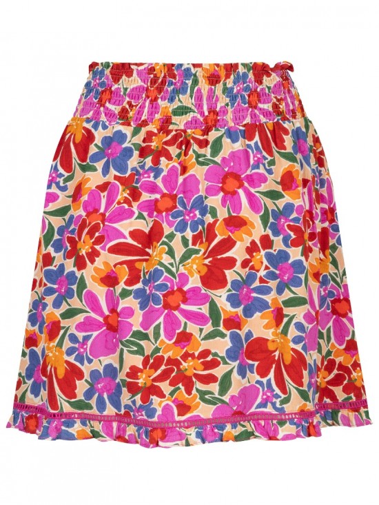 Skirt florentine purple blue flower back