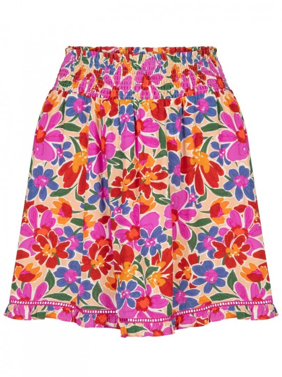 Skirt florentine purple blue flower front