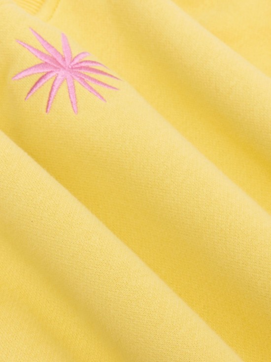 Sweater floral yellow pink detail