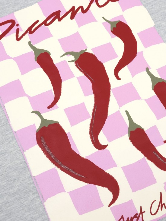 Sweater just chillin grey melange detailweb white