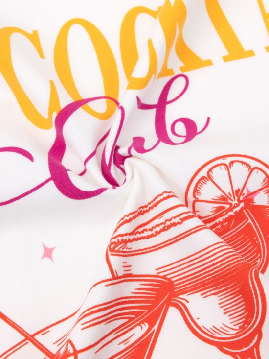 T shirt cocktail club orange berry pink detail