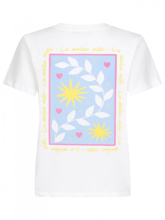 T shirt la dolce vita blue pink back