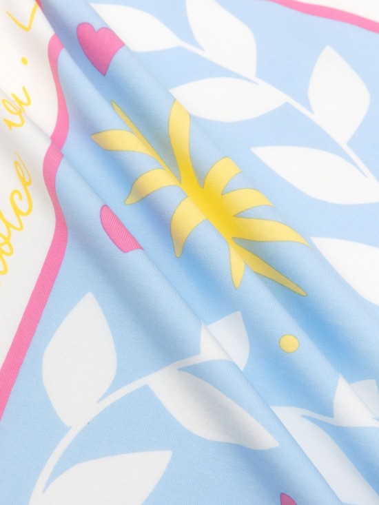 T shirt la dolce vita blue pink detail