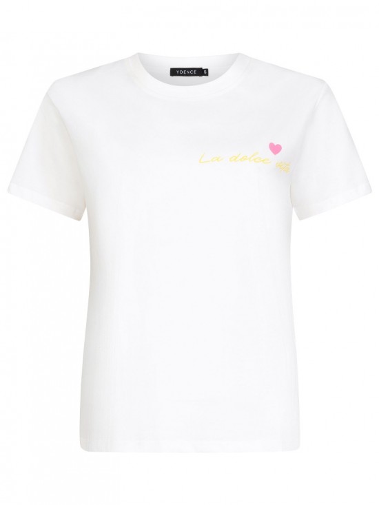 T shirt la dolce vita blue pink front