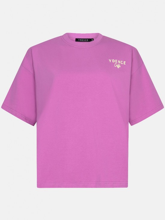 T shirt ydence cafe pink purple frontwhite lr