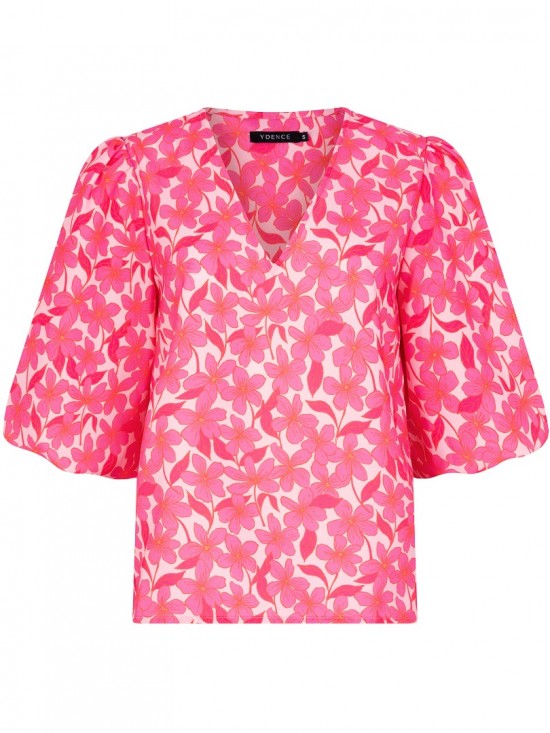 Top meredith pink flower front