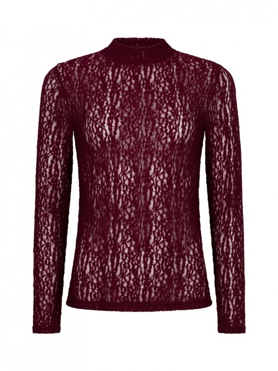 Top roberta burgundy frontwhite background